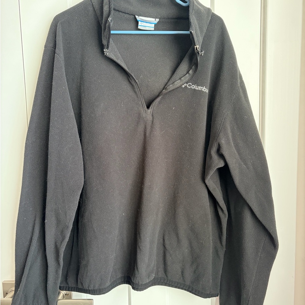 Columbia Black Quarter-Zip Fleece Pullover - New Zipper Needed!